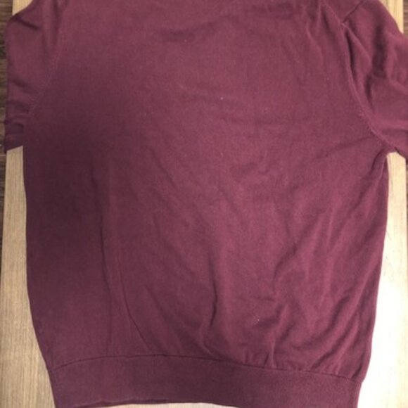 Nautica Sweater Red Maroon V Neck Mens Size Medium Soft Dark Red Logo Sailing - Picture 7 of 7